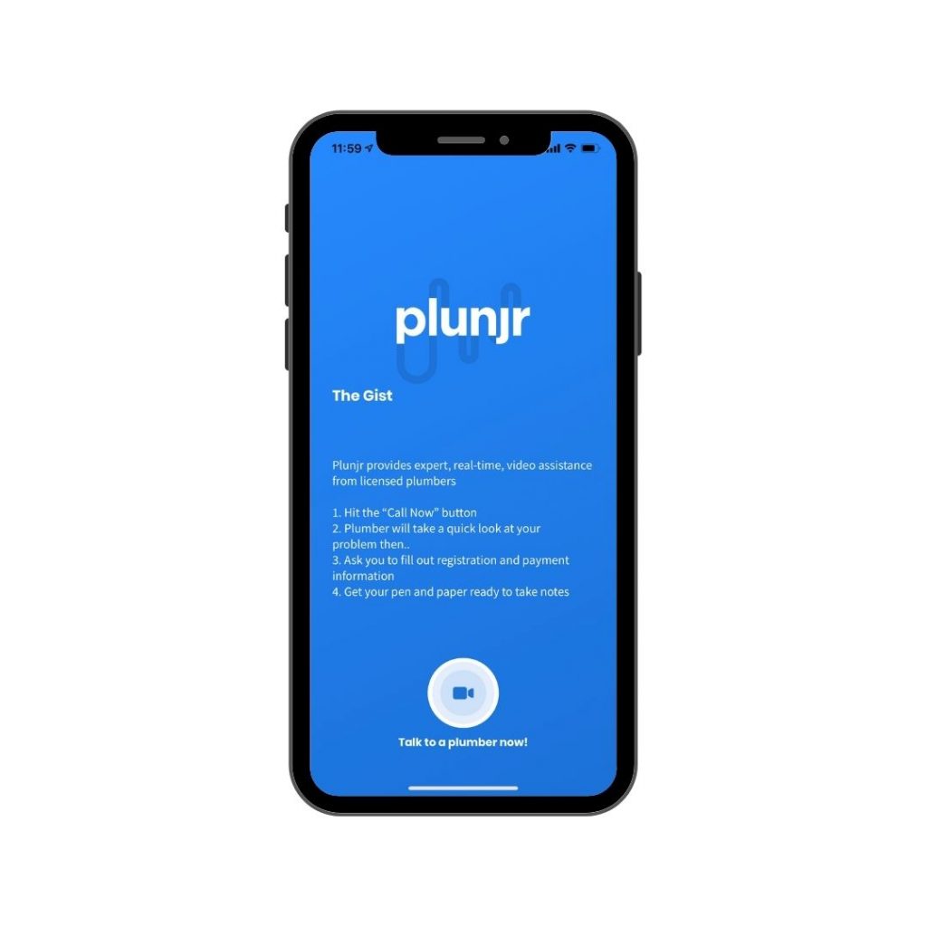 This plunger app allows you to connect with a professional plumber virtually.